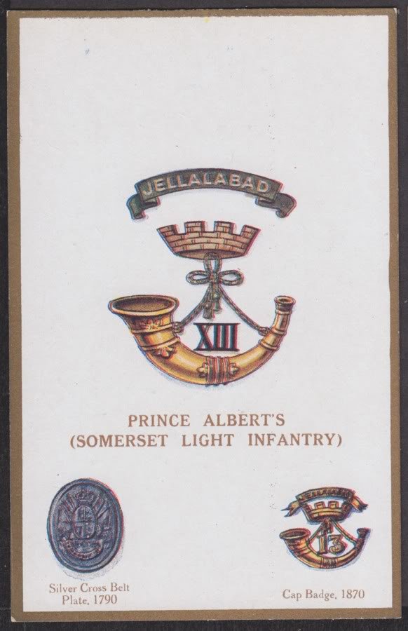 Prince Albert s Somerset Light Infantry Regiment Badge Vintage A4 Photo Print