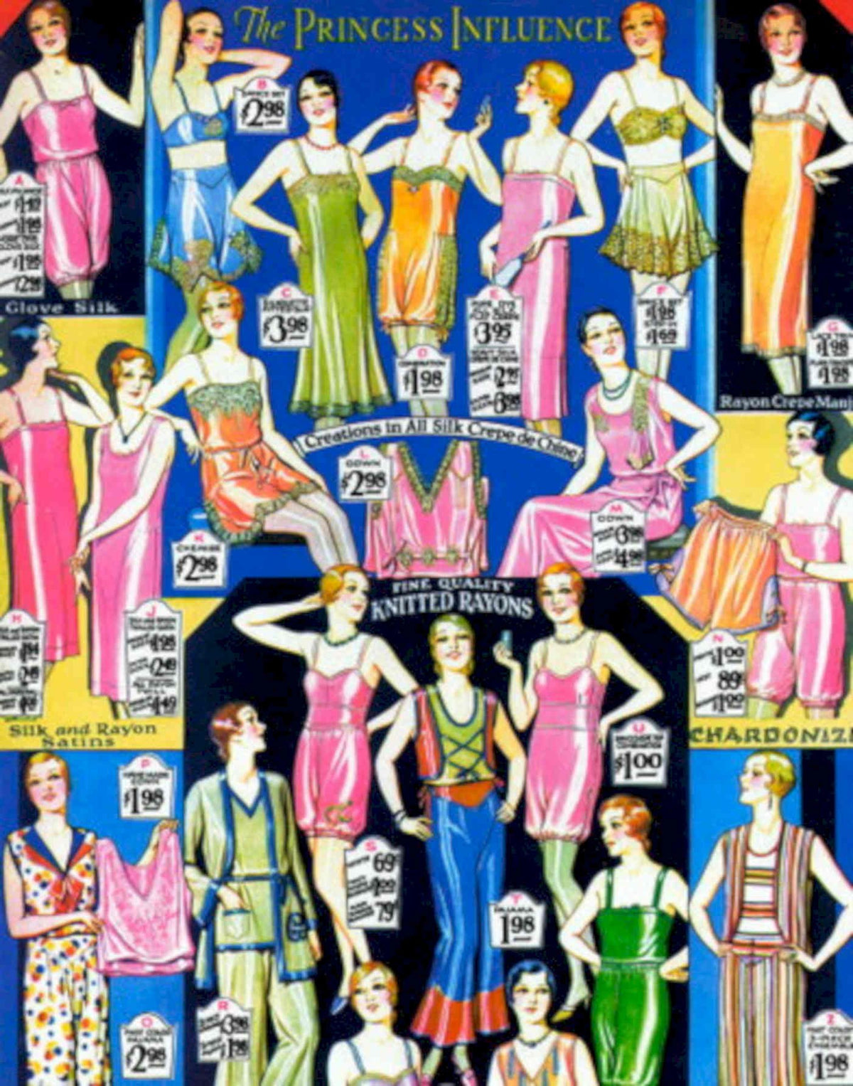 Princess Influence Lingerie 1930s Vintage Retro Advert Poster