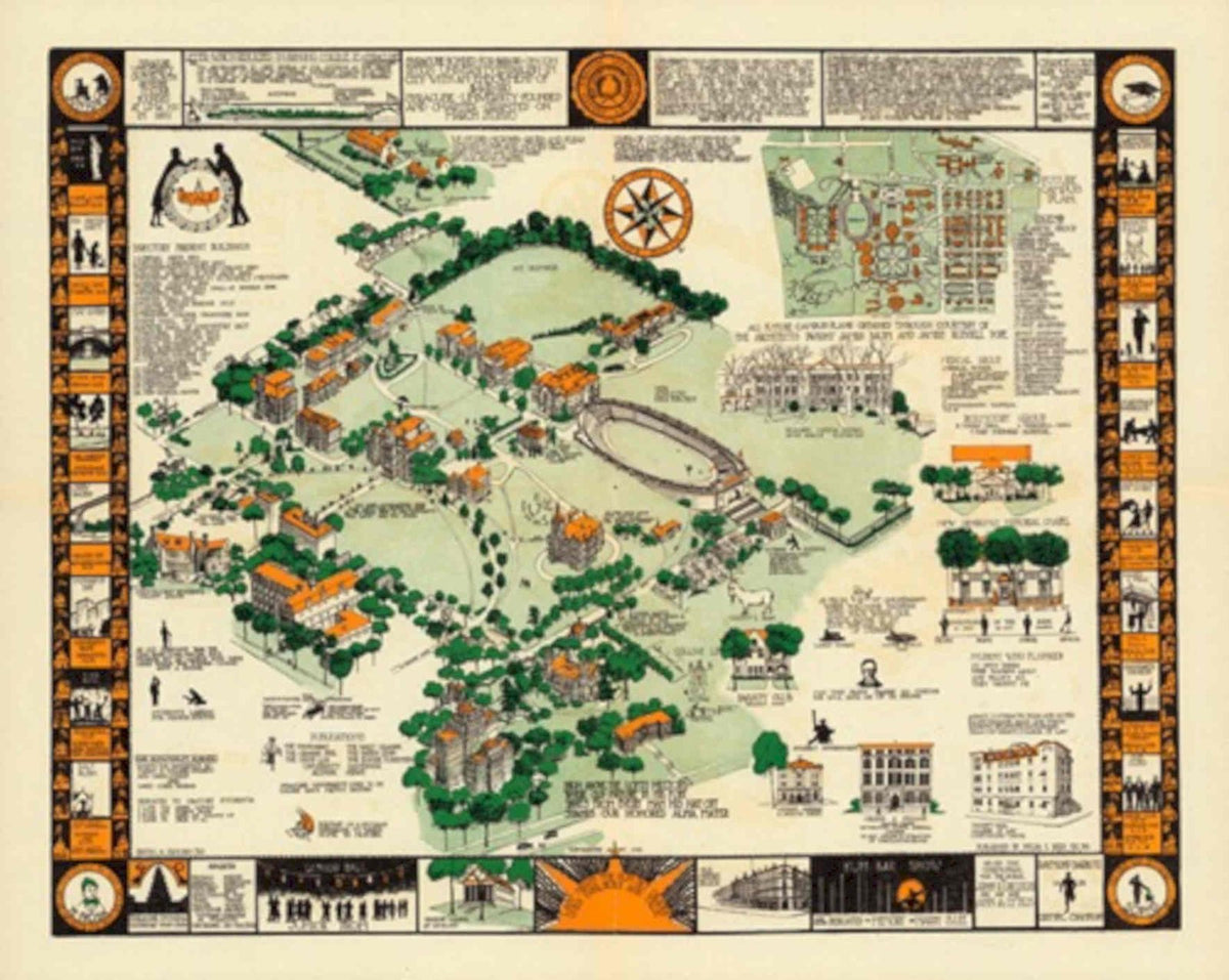 Princeton Map 1915 Vintage Retro Advert Poster