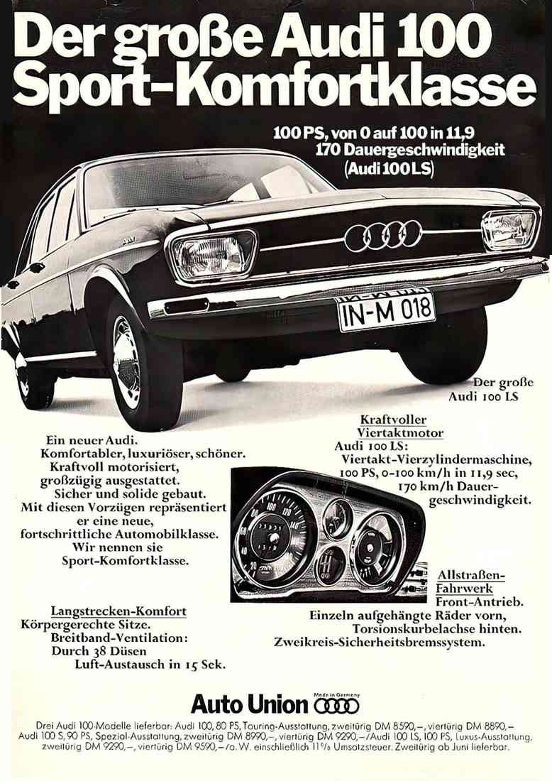 Print 1969 Audi 100 3 A4 Photo Print