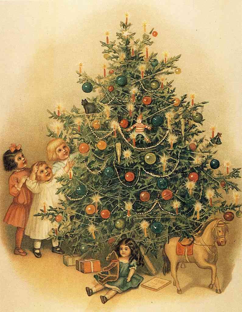 Print Christmas Tree c1890 A4 Photo Print