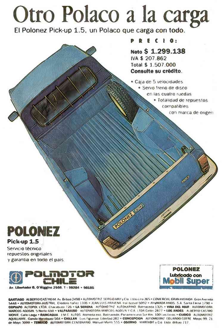 Print Polonez Pickup Ad Chile A4 Photo Print