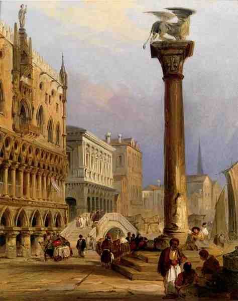 Pritchett Edward A View Of St Marks Column And The Doges Palace Venice A4 Photo Print