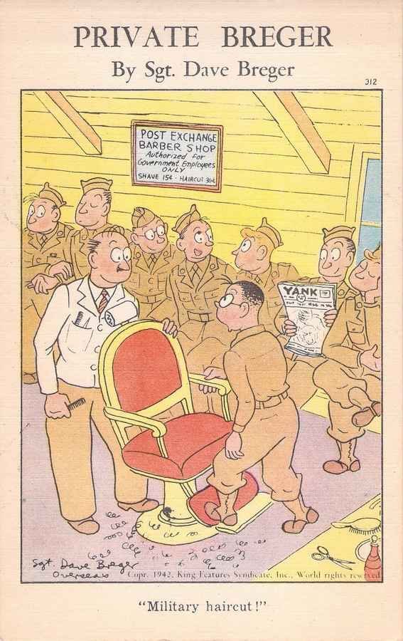 Private Breger Barber Shop Haircut Comic barber advert A4 Photo Print