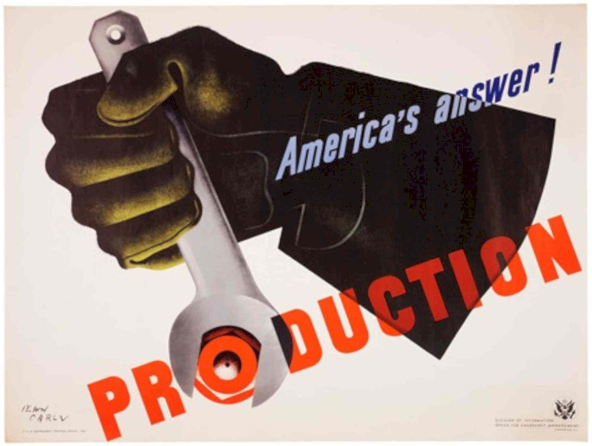 Production Wrench Poster American World War II Advert Poster