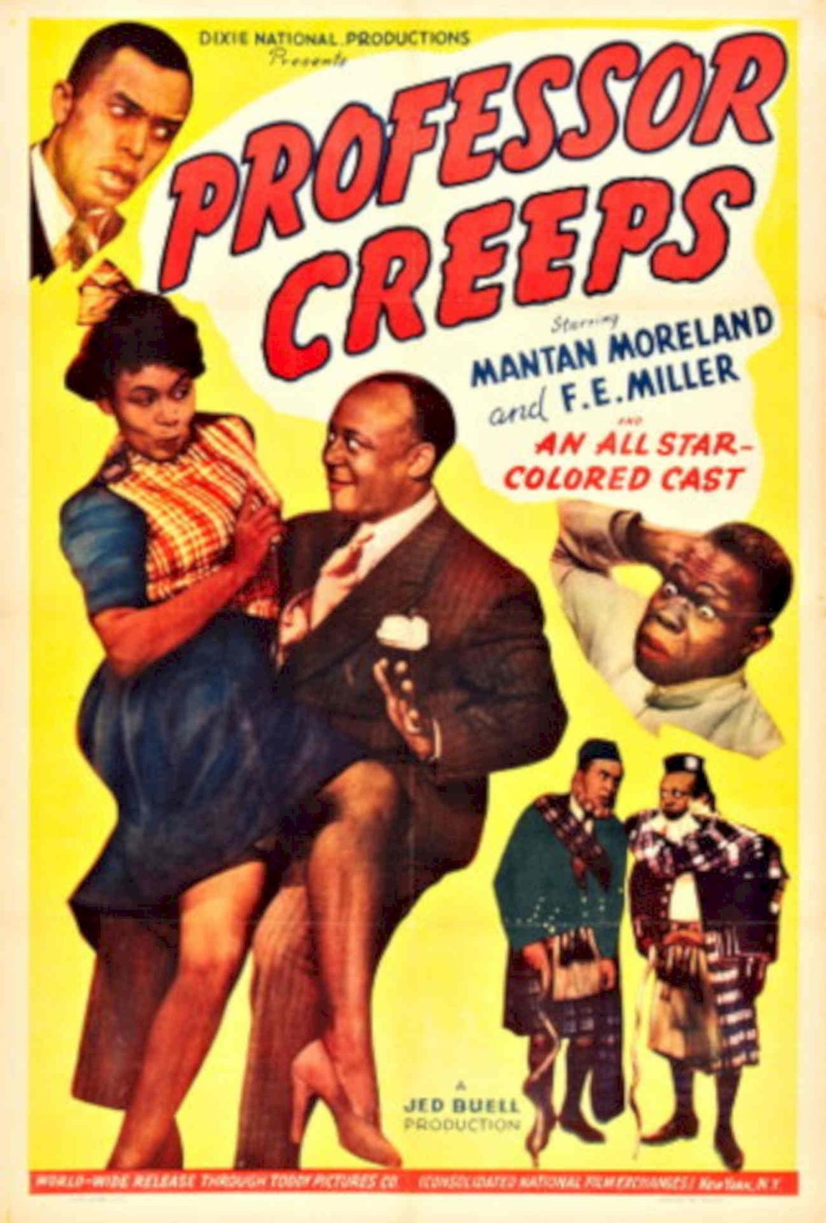 Professor Creeps Mantan 1940s Vintage Retro Advert Poster