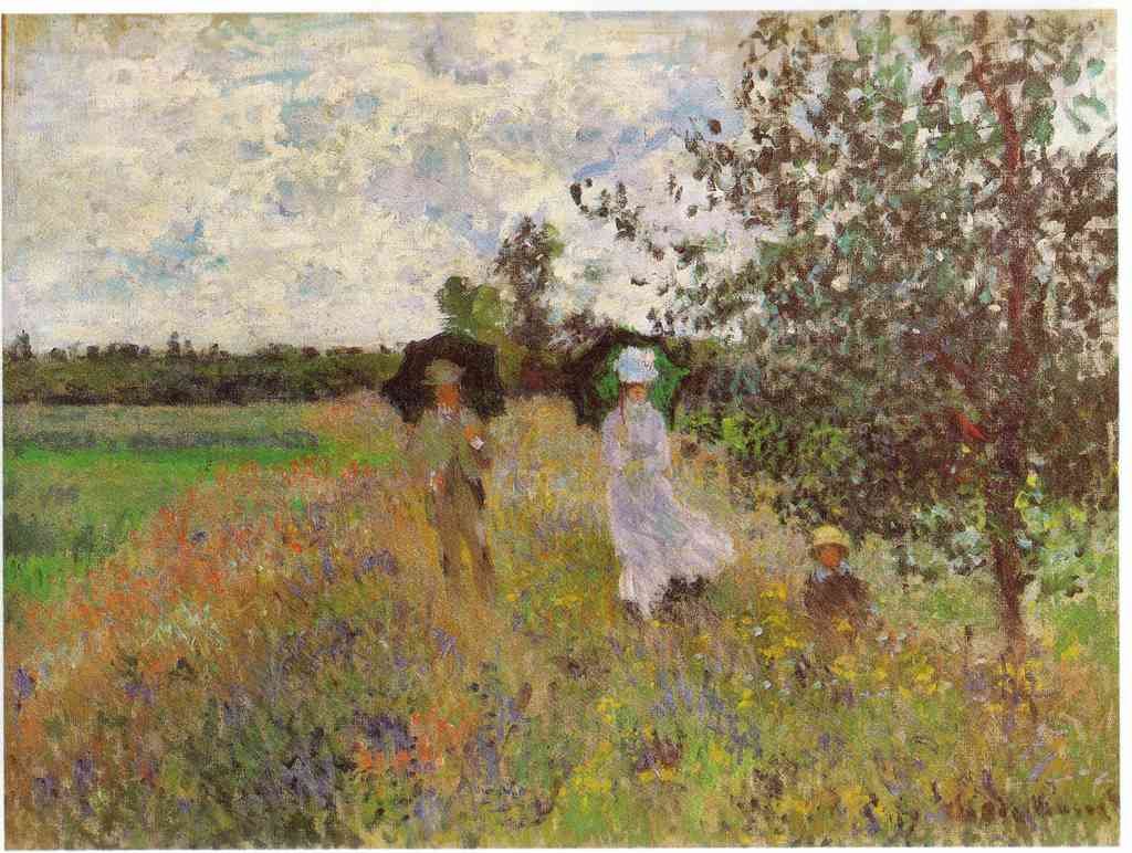 Promenade A Argenteuil 1875 Monet A4 Photo Print