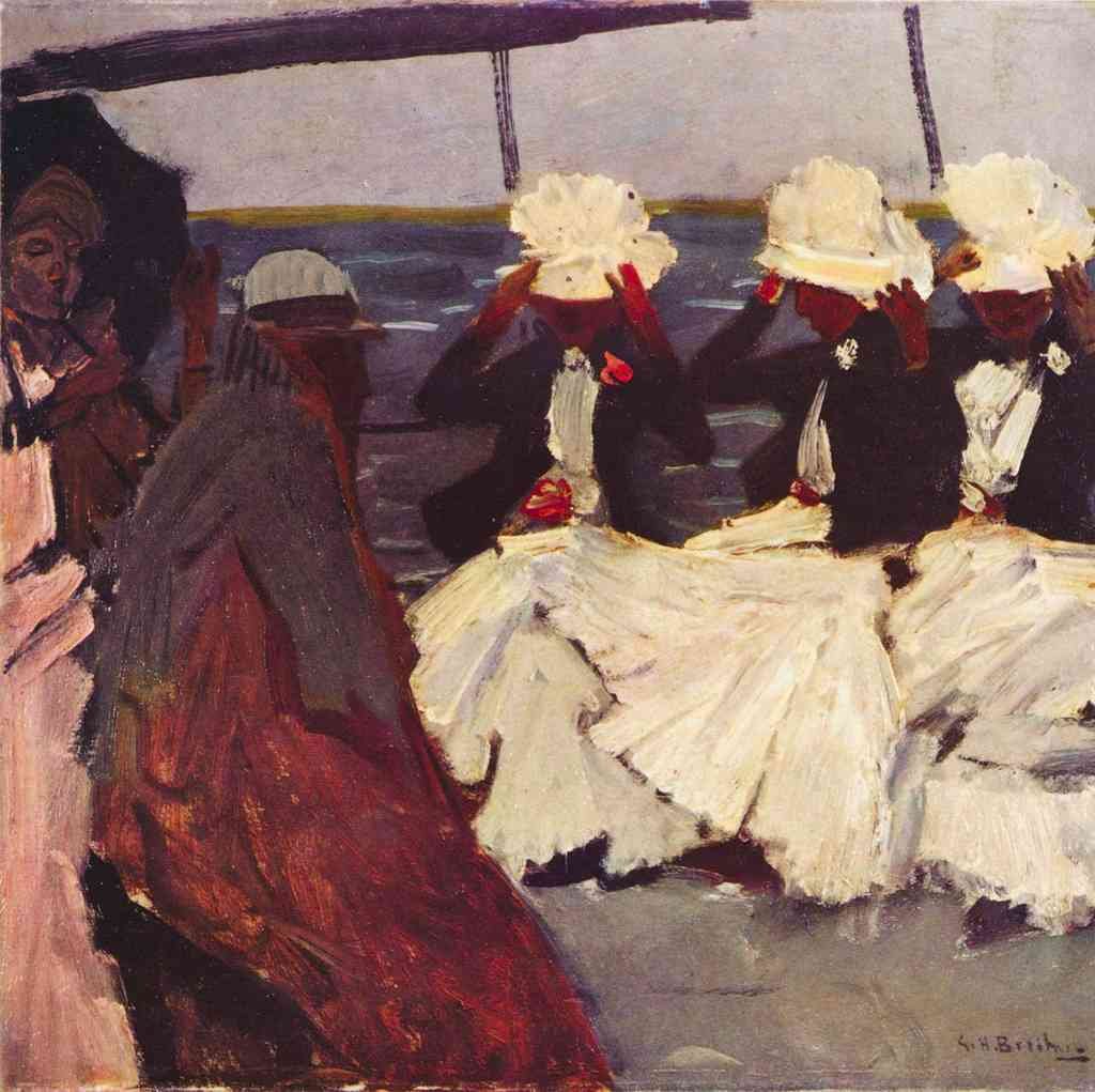 Promenade Deck With Three Women Breitner A4 Photo Print
