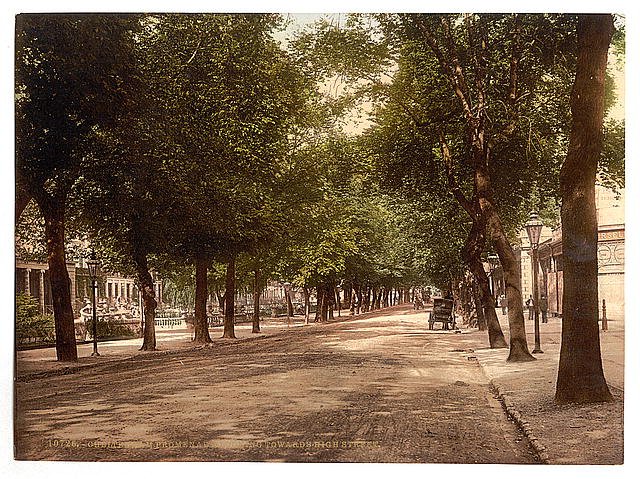 Promenade looking towards Hight Street Cheltenham Vintage A4 Photo Print