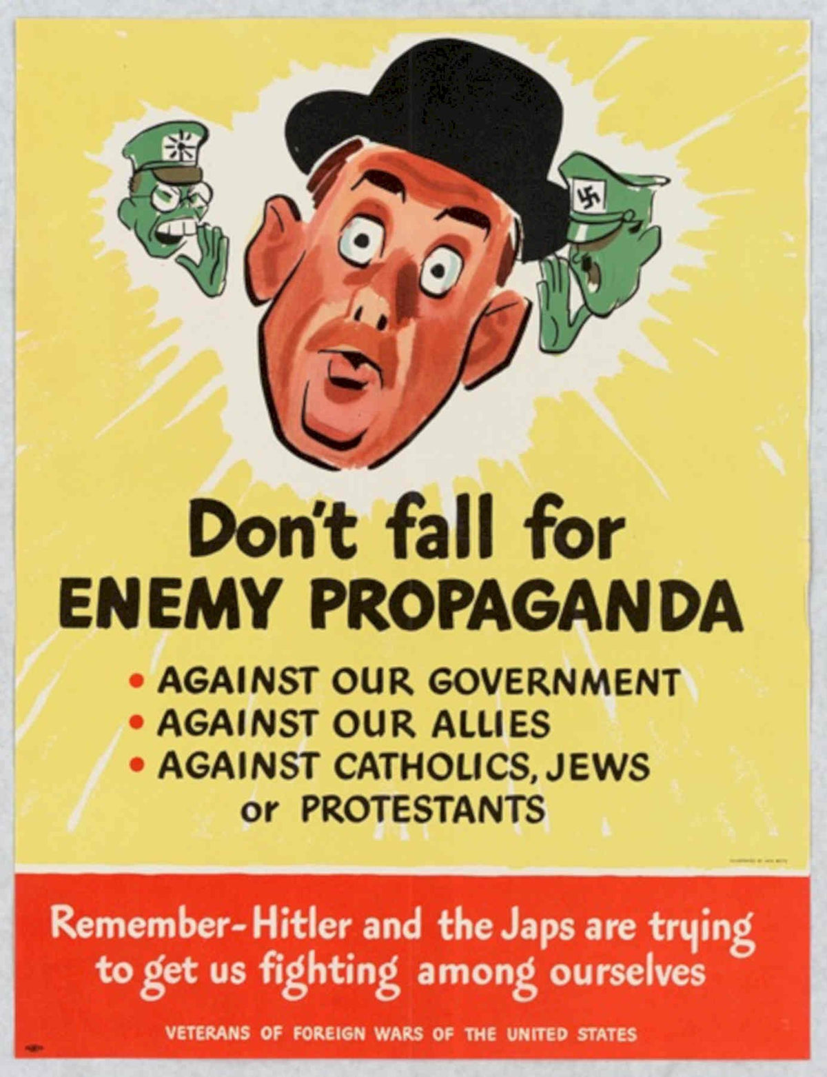 Propaganda Soldier Enemies American World War II Advert Poster