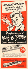 Prophylactic Whistle Brush 1930s Vintage Retro Advert Poster