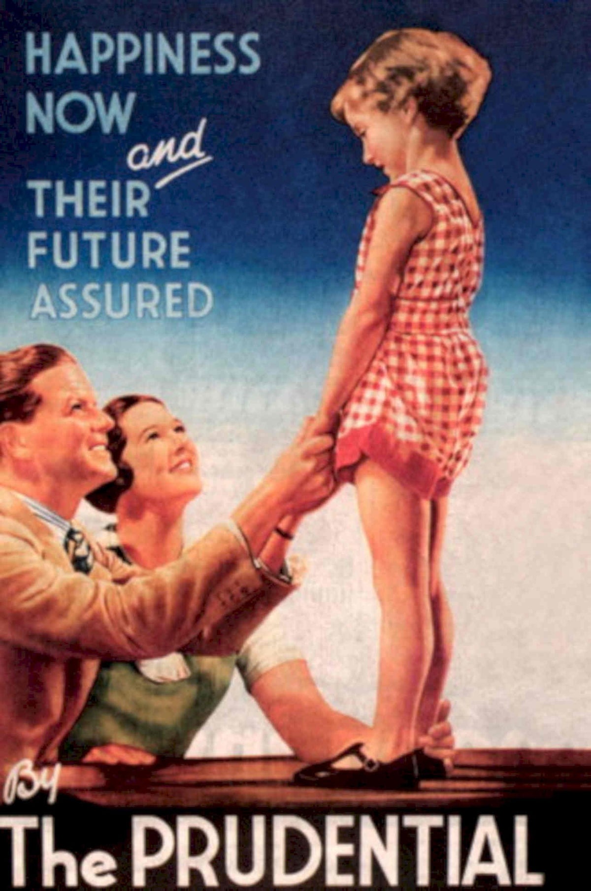 Prudential Family Future 1950s Vintage Retro Advert Poster
