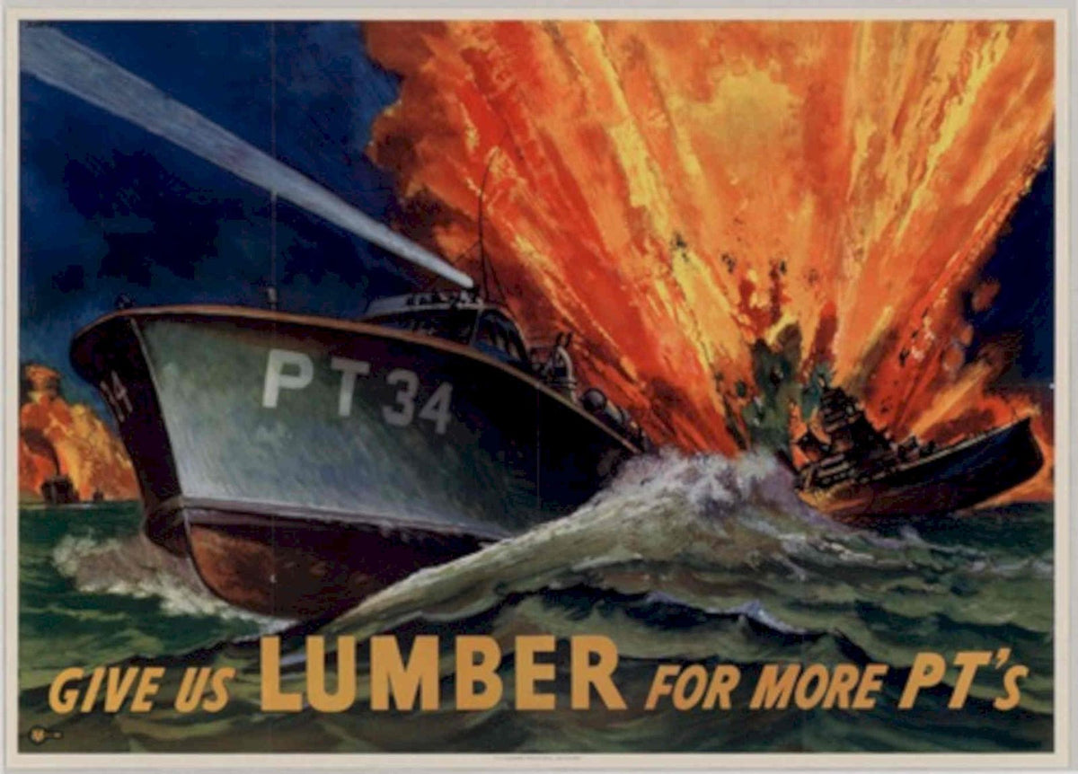 Pt34 Motor Torpedo American World War II Advert Poster