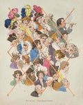 Public Characters Faces GB Cartoon Vintage Retro Advert Poster
