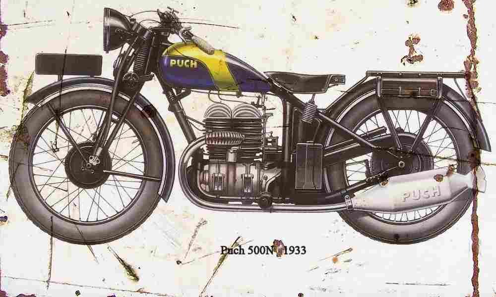 Puch 500N 1933 Aged Vintage A4 Photo Print