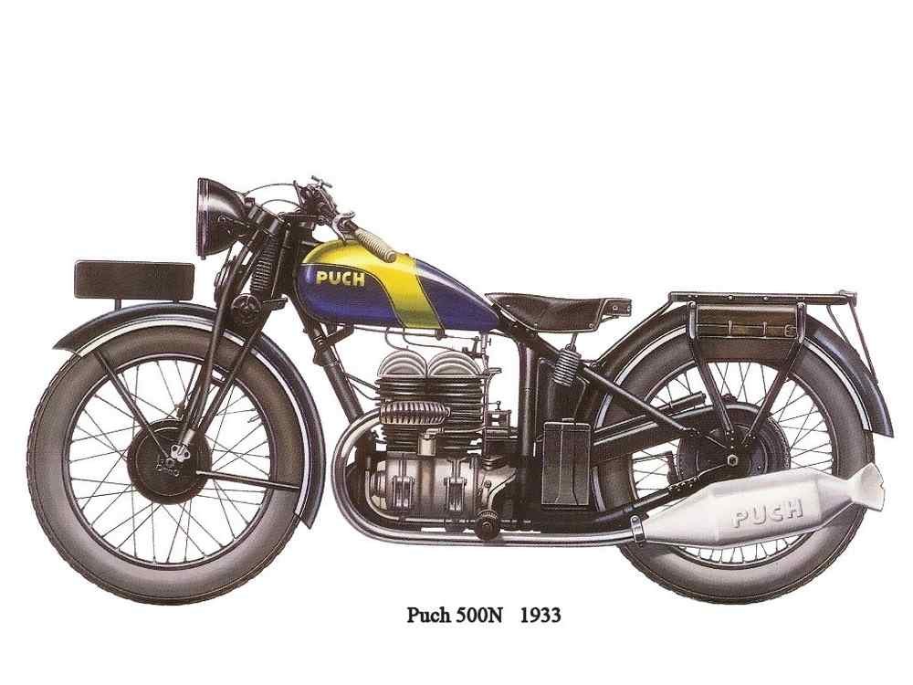 Puch 500N 1933 motorbike A4 Photo Print