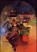 Puigaudeau Ferdinand Du Breton Girls With Chinese Lanterns A4 Photo Print