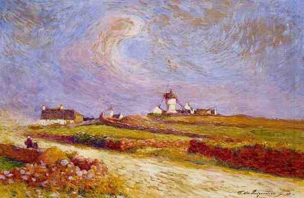Puigaudeau Ferdinand Du Countryside With Windmill Near Batz A4 Photo Print