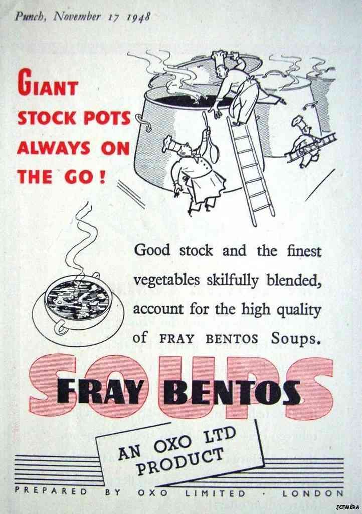 Punch 1948 Oxo Ltd Fray Bentos Soups advert A4 Photo Print