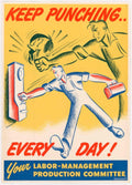 Punch Clock Labor American World War II Advert Poster