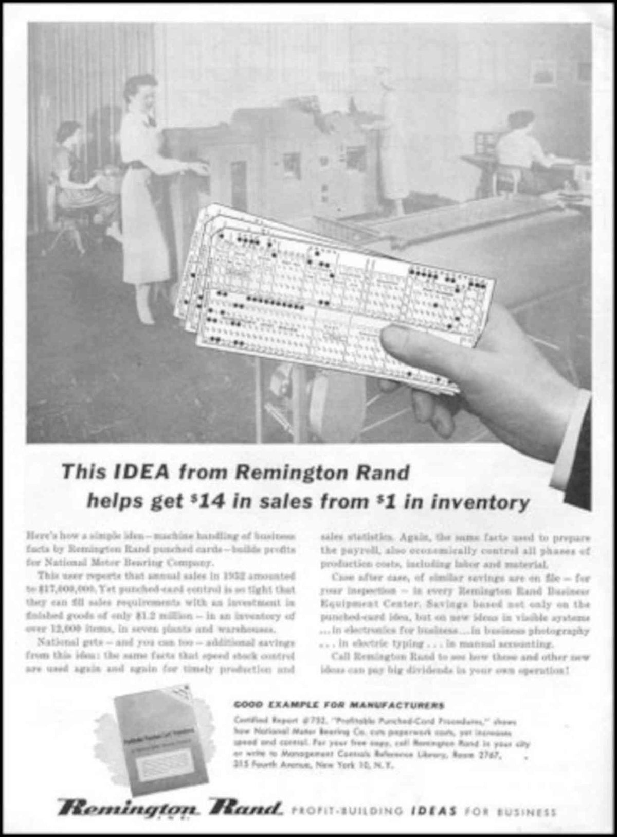 Punched Cards Register 1940s Vintage Retro Advert Poster