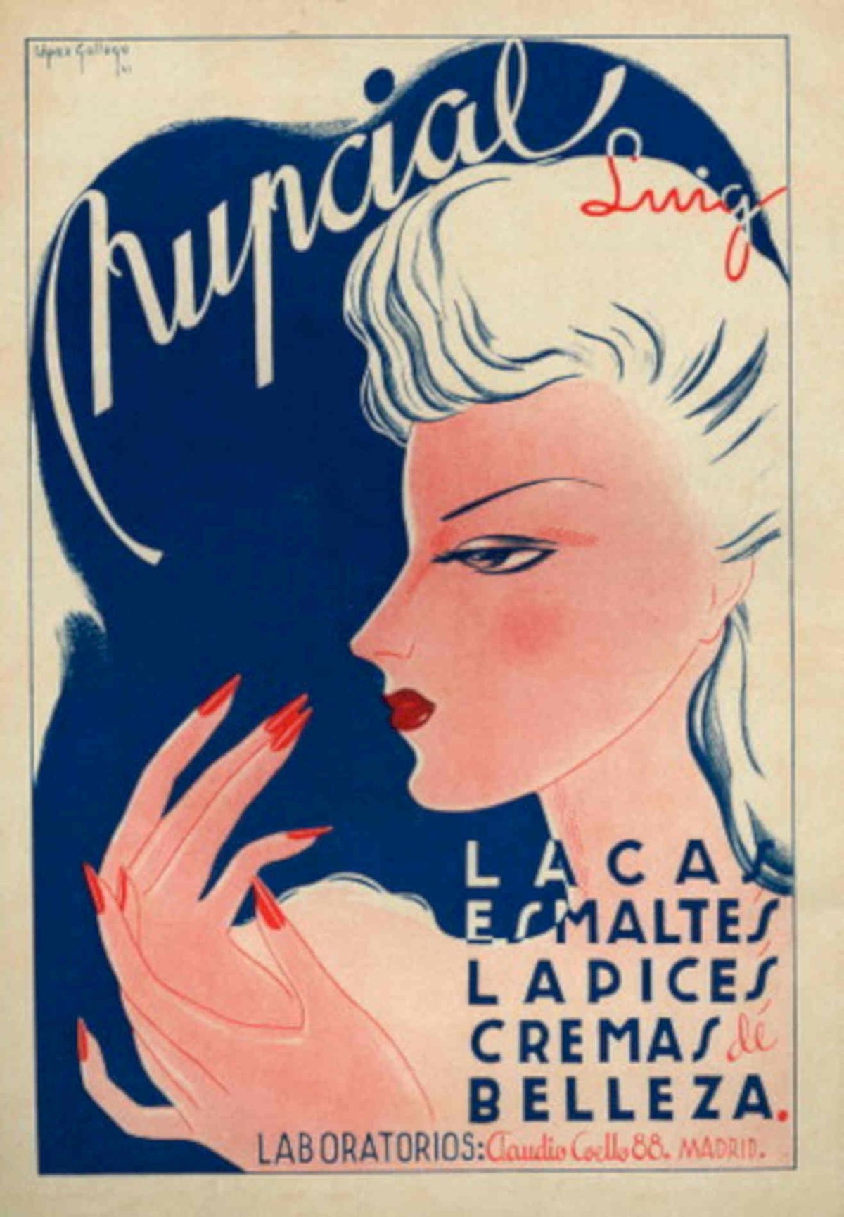 Pupcial Poster Beauty 1940s Vintage Retro Advert Poster