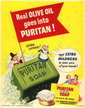 Puritan Soap Lather 1950s Vintage Retro Advert Poster