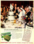 Puritan Wedding Cake 1950s Vintage Retro Advert Poster