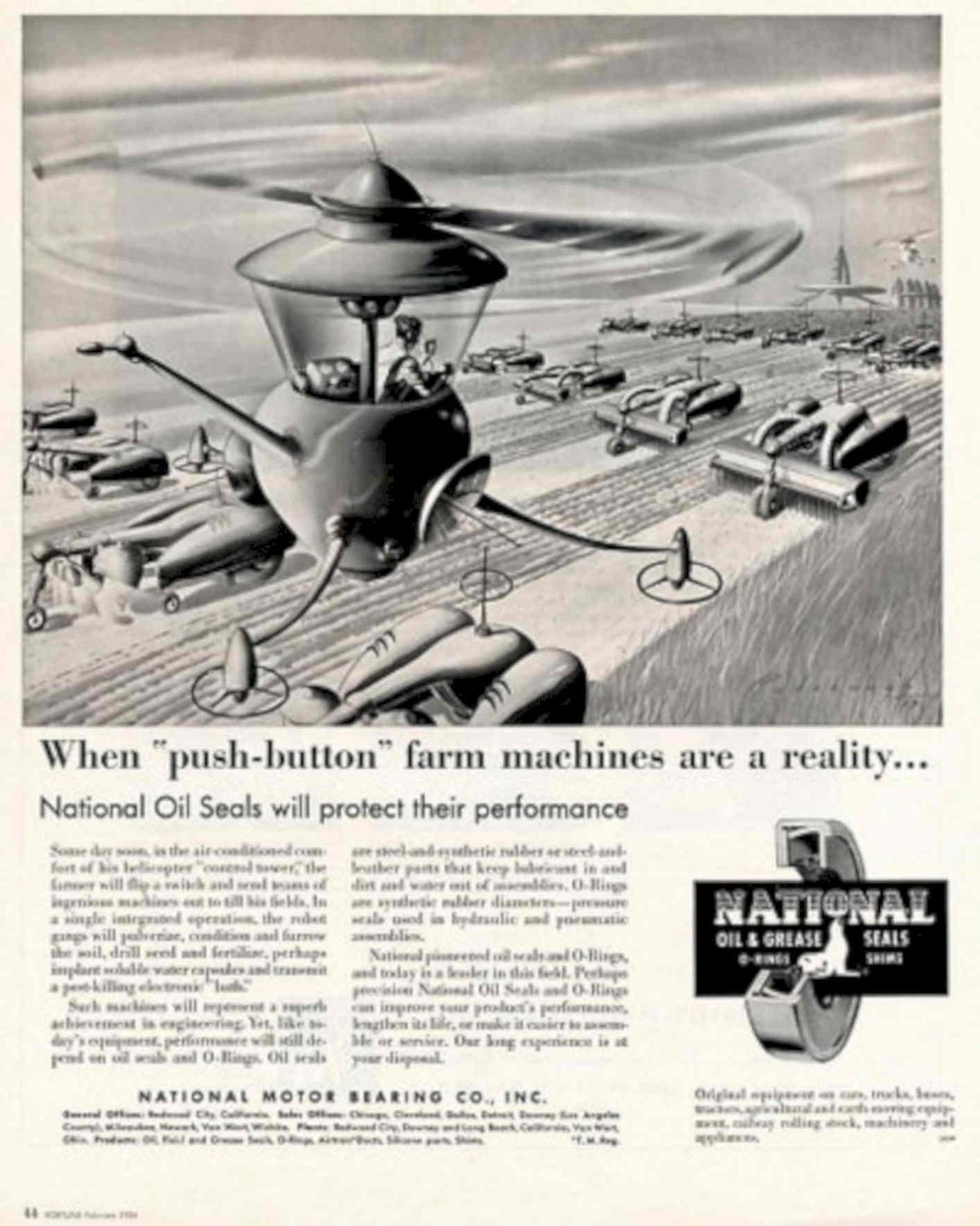 Push Button Farm 1950s Vintage Retro Advert Poster