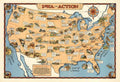 Pwa Action Map Vintage Retro Advert Poster