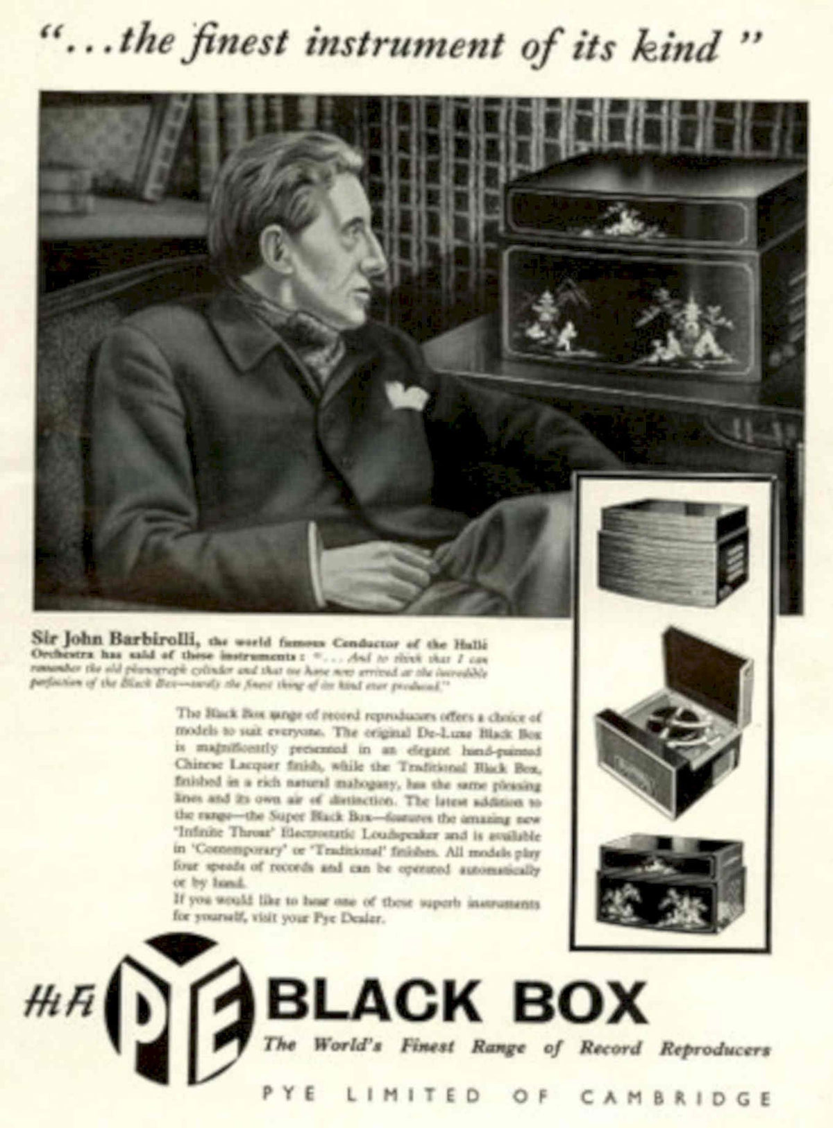 Pye Black Box 1950s Vintage Retro Advert Poster