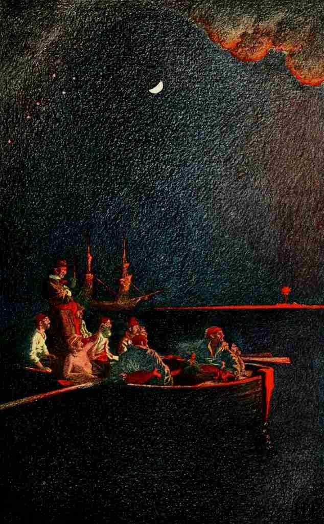Pyle Howard Book of Pirates 1921 Burning the ship A4 Photo Print