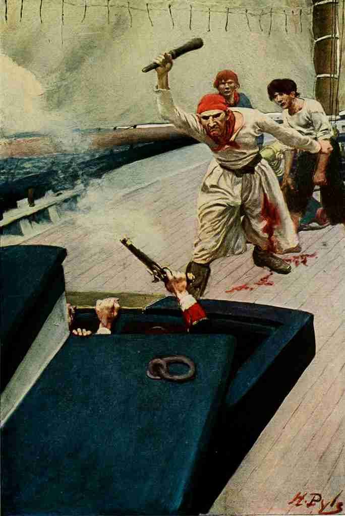 Pyle Howard Book of Pirates 1921 Then the real fight began A4 Photo Print