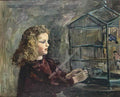 Pyotr Konchalovsky a girl with a bird 1954 Art A4 Photo Print