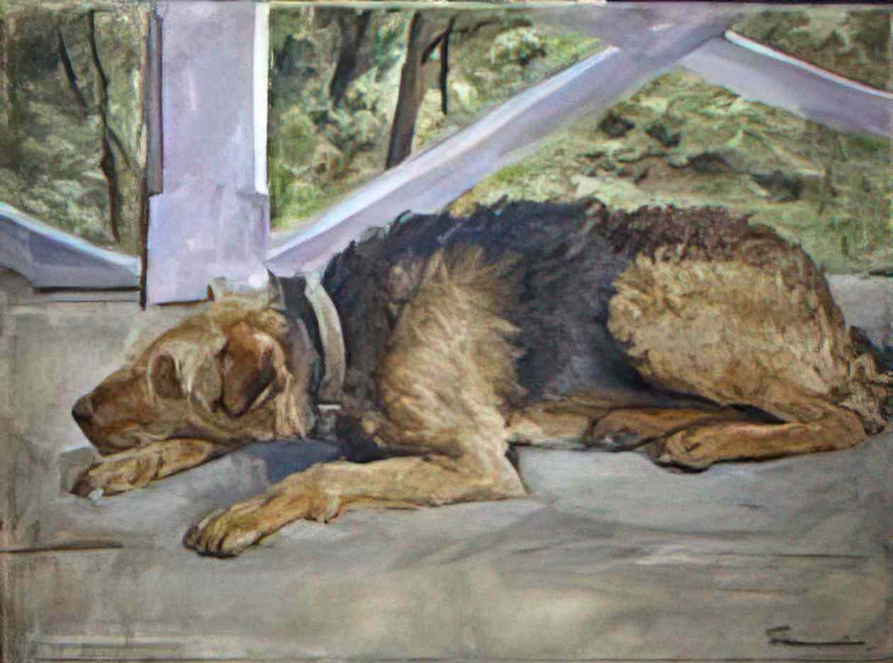 Pyotr Konchalovsky airedale on the balcony 1935 Art A4 Photo Print