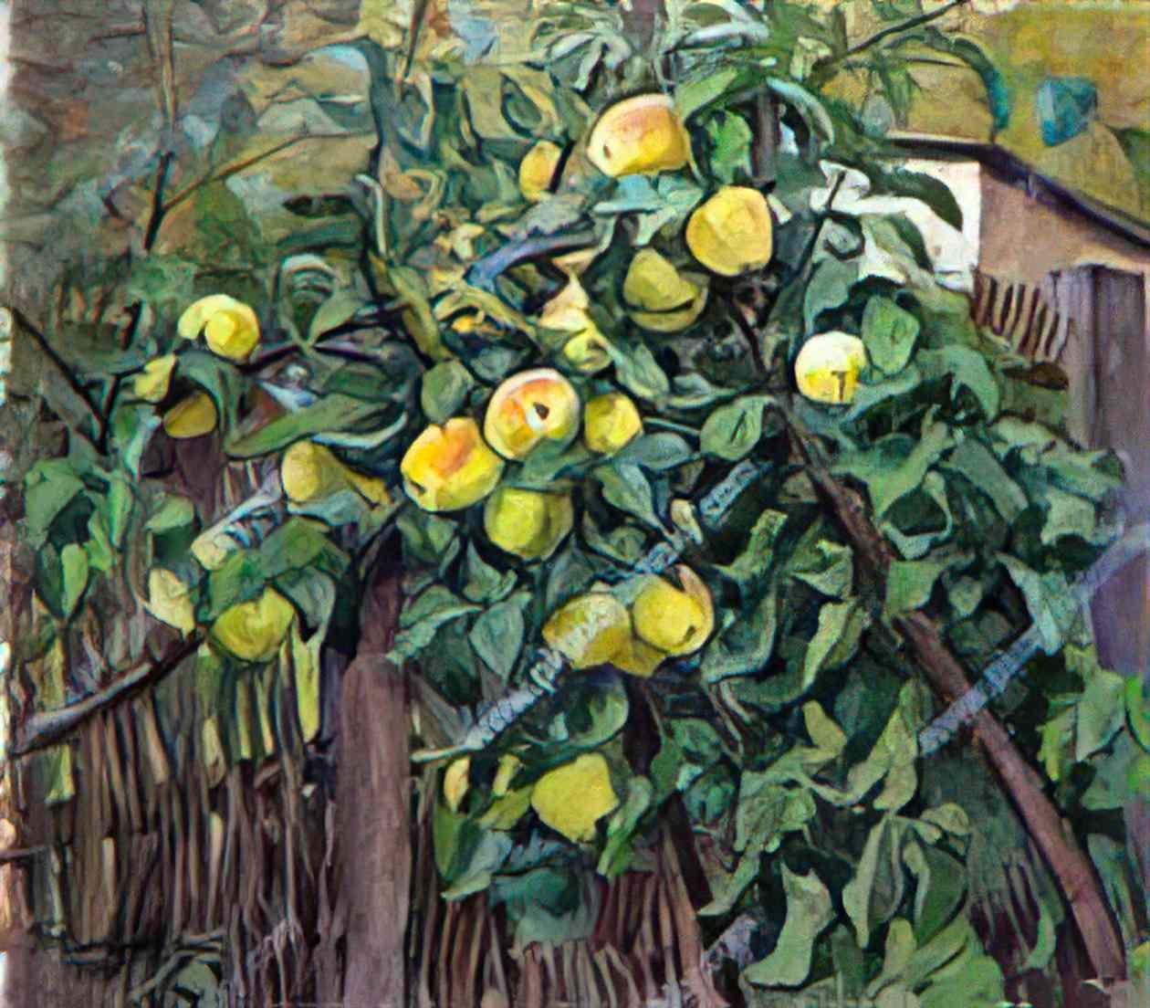 Pyotr Konchalovsky apple tree by the fence 1949 Art A4 Photo Print