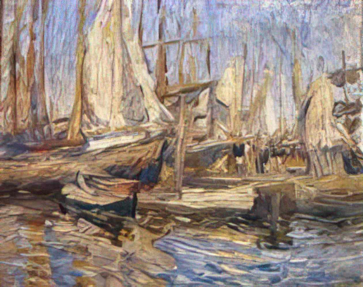 Pyotr Konchalovsky archangelsk ships in port 1903 Art A4 Photo Print
