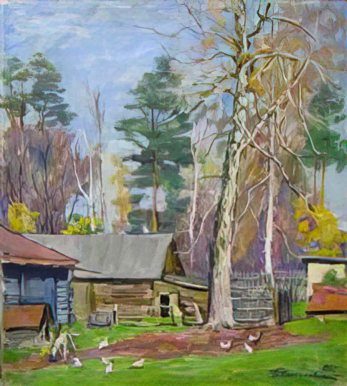 Pyotr Konchalovsky backyard 1955 Art A4 Photo Print
