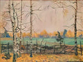 Pyotr Konchalovsky birch trees by the fence 1938 Art A4 Photo Print