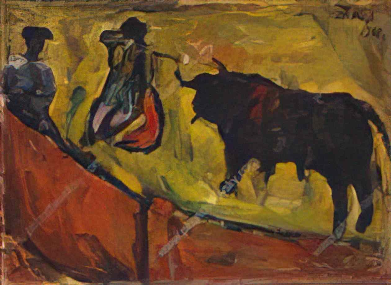 Pyotr Konchalovsky bullfight study 1910 Art A4 Photo Print