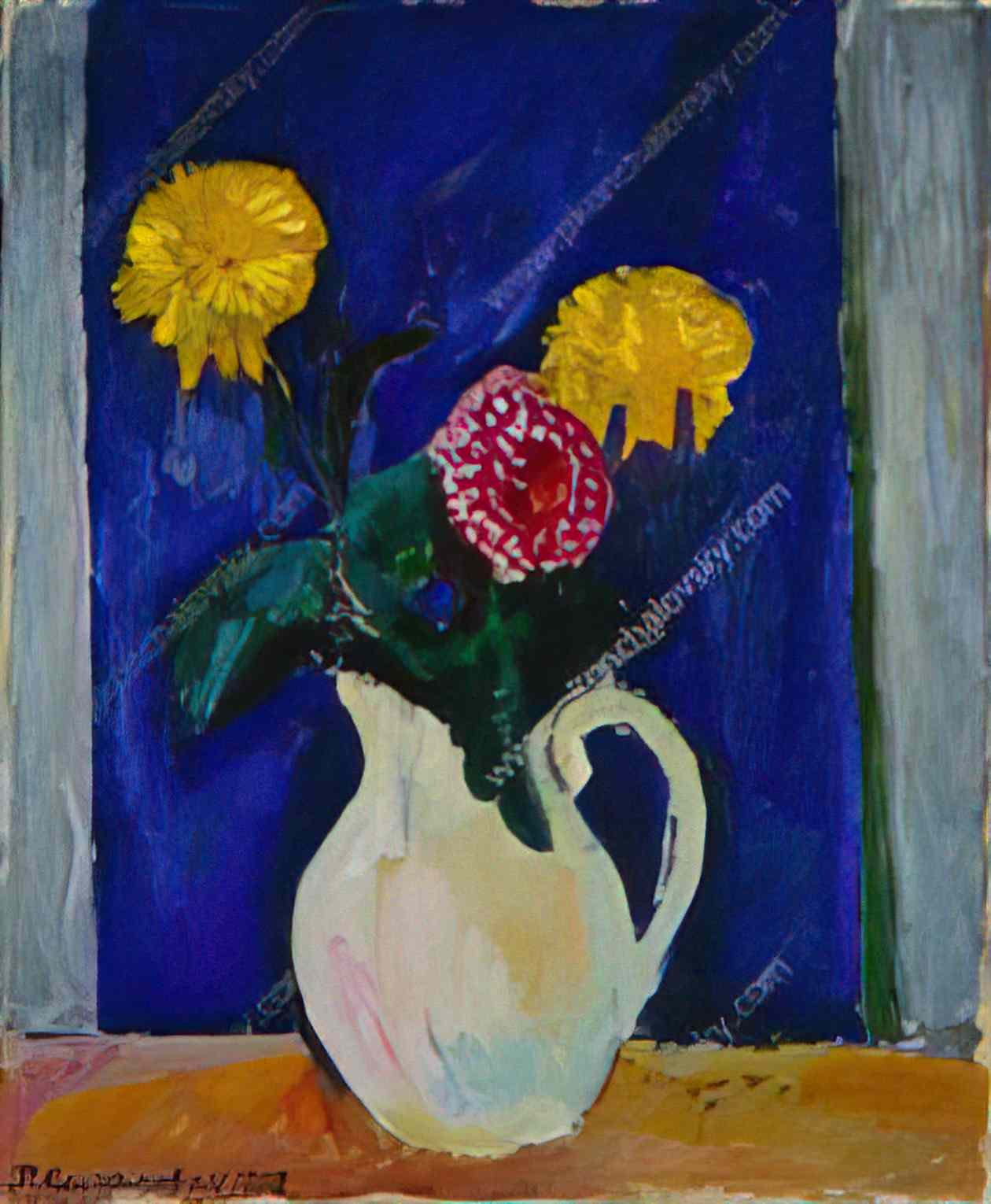 Pyotr Konchalovsky flowers in a high vase 1908 Art A4 Photo Print