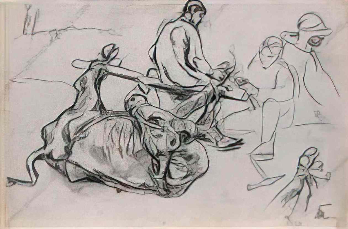 Pyotr Konchalovsky forging of buffalo study 1927 Art A4 Photo Print
