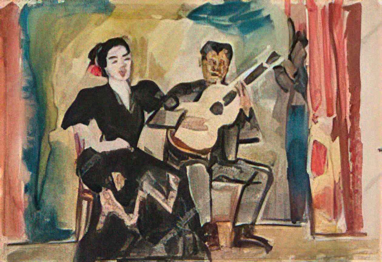 Pyotr Konchalovsky guitarist and singer 1910 Art A4 Photo Print