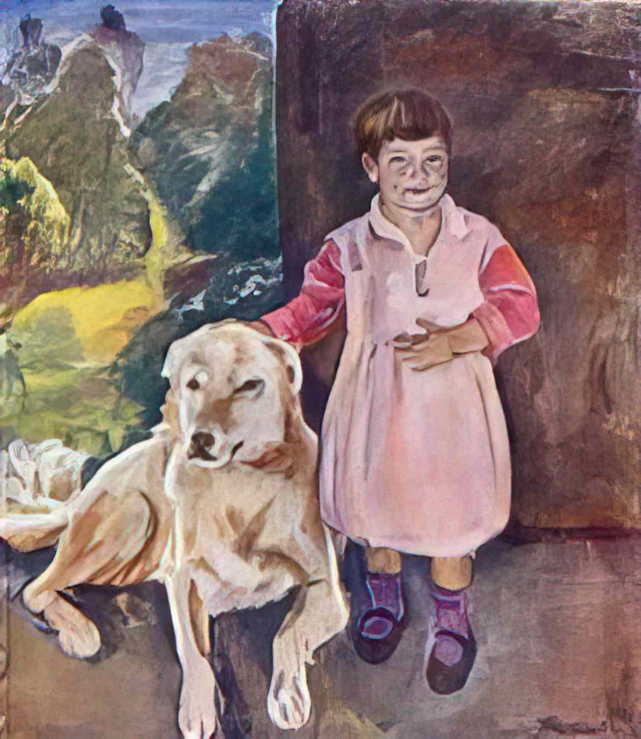 Pyotr Konchalovsky katya with a dog Art A4 Photo Print