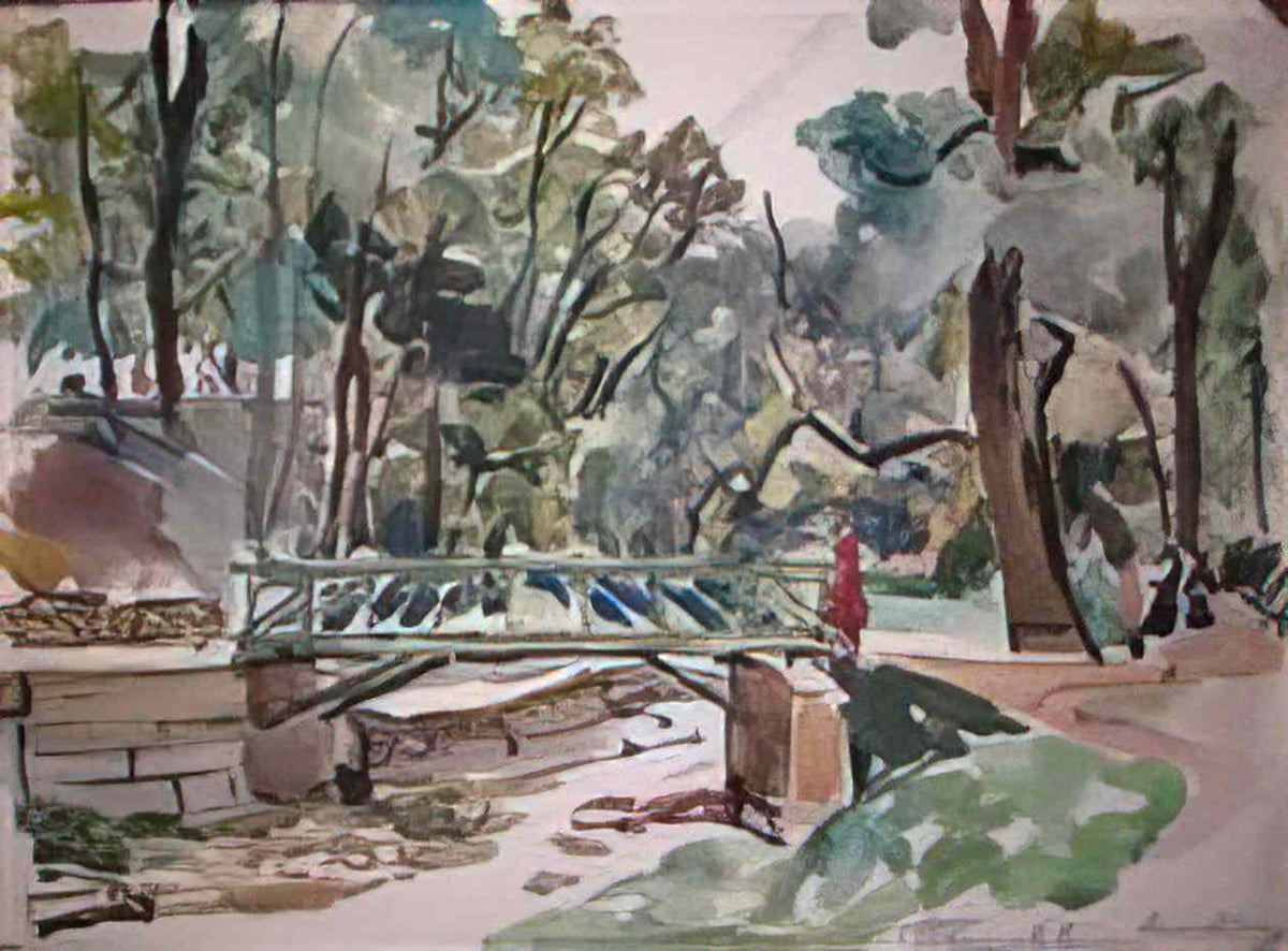 Pyotr Konchalovsky kislovodsk the bridge in the park 1938 Art A4 Photo Print