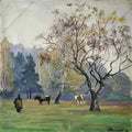 Pyotr Konchalovsky mist landscape with cows 1934 Art A4 Photo Print