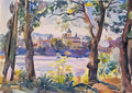 Pyotr Konchalovsky monastery in the distance Art A4 Photo Print