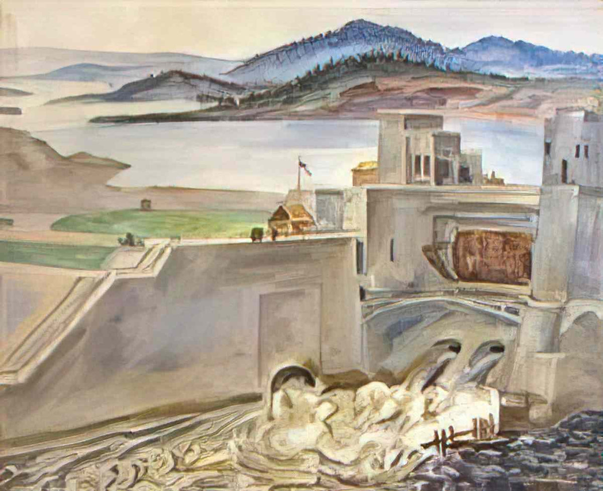 Pyotr Konchalovsky murmansk tulomstroy spillway 1936 Art A4 Photo Print