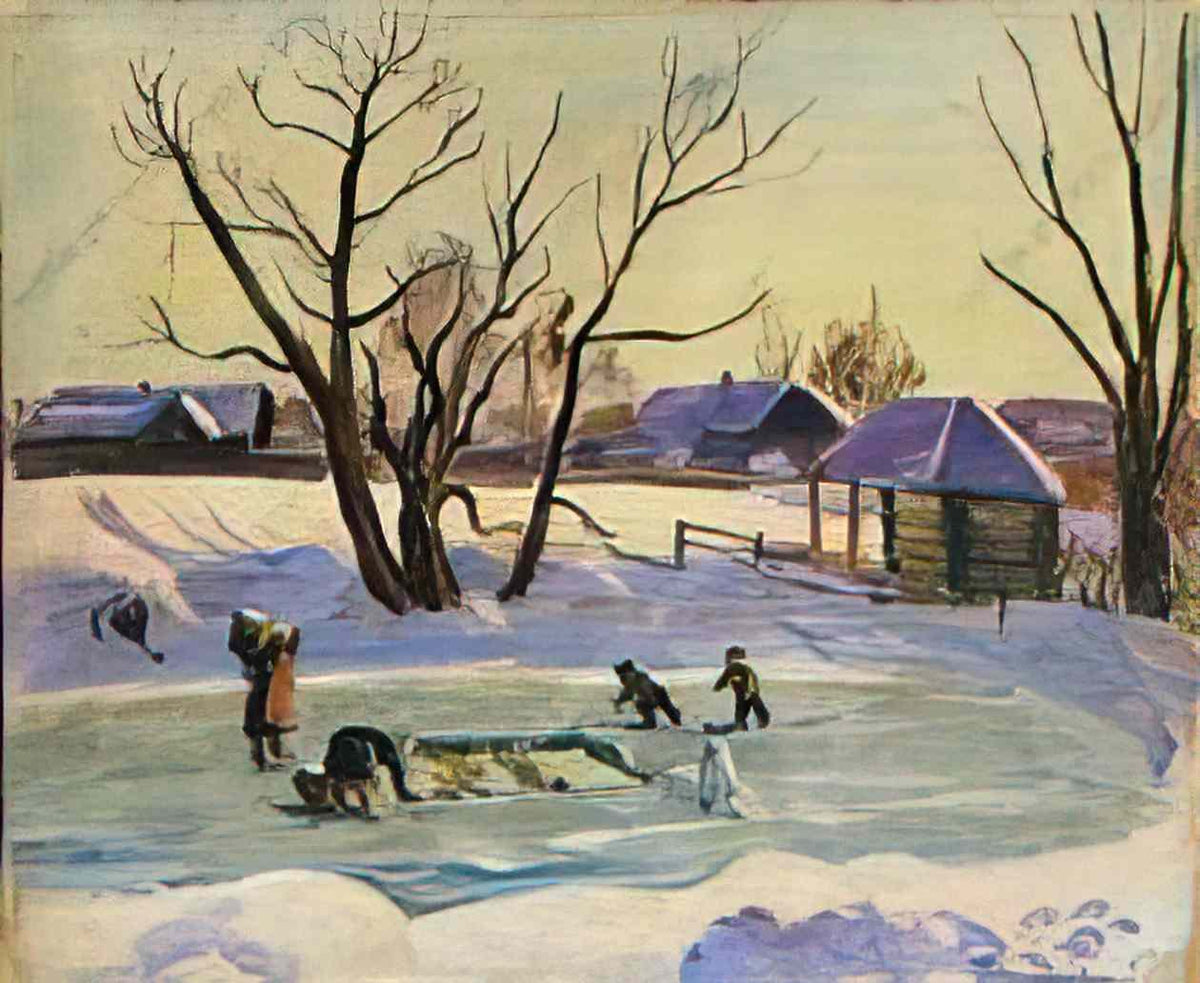 Pyotr Konchalovsky pond sun and snow 1936 Art A4 Photo Print