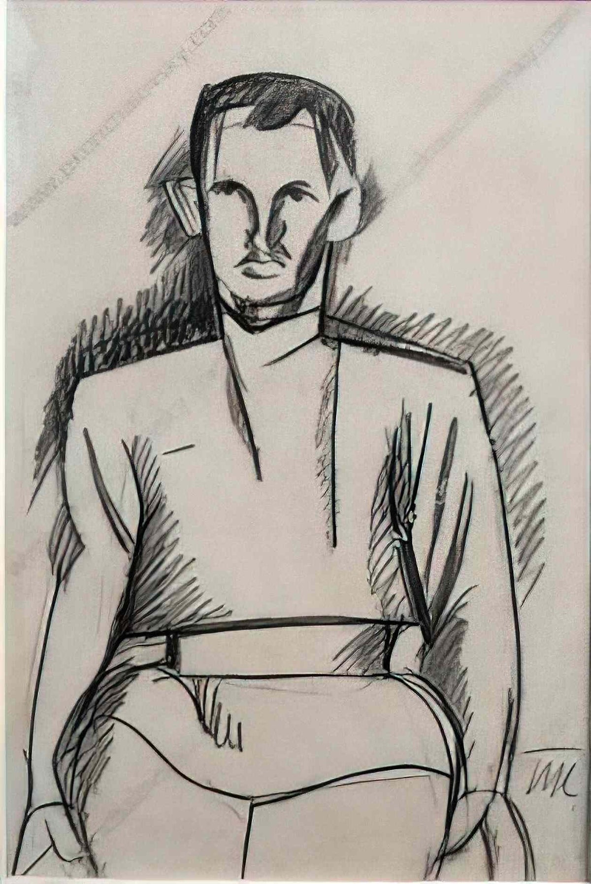 Pyotr Konchalovsky portrait the sketch 1913 Art A4 Photo Print